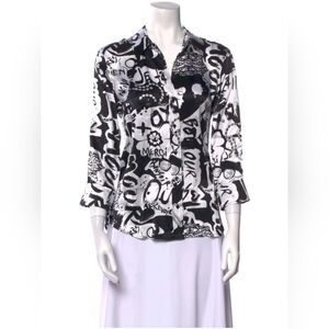 L’AGENCE Shirt Women 3/4 Sleeve    IvoryBlack Size XS